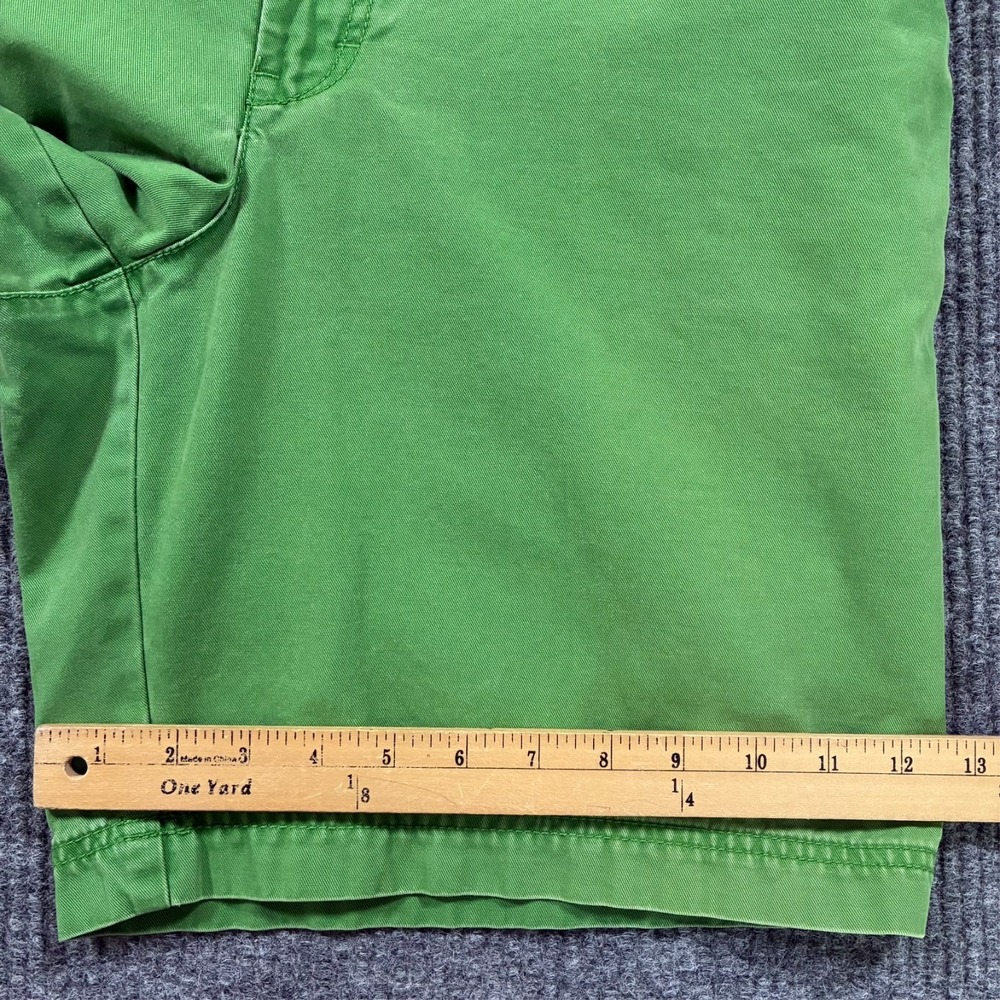 IZOD Saltwater Mens Chino Shorts Size 34 Green Cotton Flat Front Mid Rise Casua - Picture 8 of 9